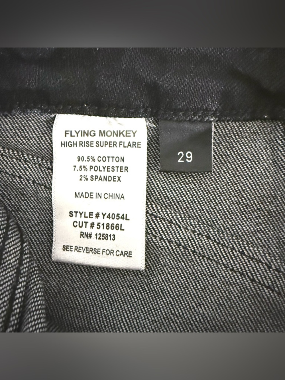 Flying Monkey High Rise Super Flare Stretchy Jeans Size 29 - Picture 12 of 13